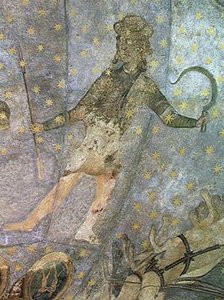 鎌と槍を持つ男、シエロデサラマンカの細部、1480〜90年