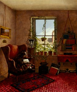 1867年、ウィングチェアを着たローラブラウン 作： Fidelia Bridges