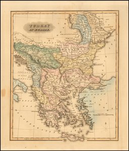 1823年、フィールディング・ルーカス・ジュニアによるヨーロッパのトルコ地図 作： フィールディング ルーカス Jr.