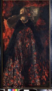 女の子（A Girl）。 伝統的な衣装を着た農民の女性。 Filipp Andreevich Maliavin（Maliavine）（またはAndreyevich Malyavin）（1869-1940）による絵画、キャンバスに油彩 作： Filipp Andreevich Maliavin