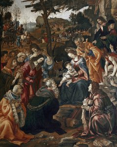 マギの崇拝-サン・ドナートの祭壇画（パネルに油彩 作： Filippino Lippi