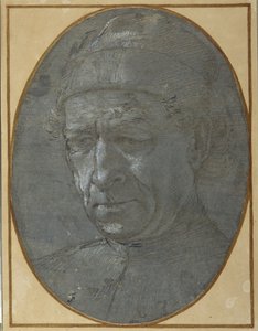 帽子をかぶった老人の頭部（青みがかった灰色の下敷きにメタルポイント 作： Filippino Lippi