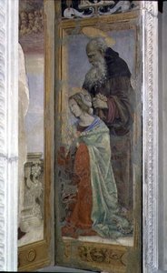 SS。アンソニーとルーシー、カントーアルメルカターレの幕屋の詳細、1498 作： Filippino Lippi