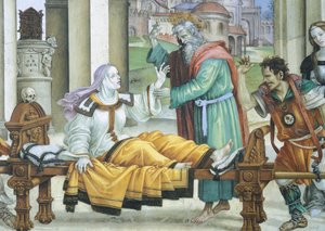 ドルシアナを蘇らせる聖ヨハネ 作： Filippino Lippi