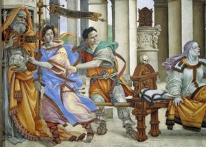 ドルシアナを蘇らせる聖ヨハネの福音書 作： Filippino Lippi