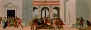 ルクレティアの死（パネル上のテンペラ） 作： Filippino Lippi