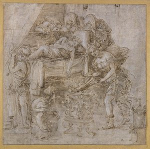 Meleagerの死（紙にガッシュを塗ったペンとインク） 作： Filippino Lippi