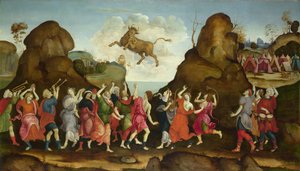 エジプトの雄牛の神、アピスの崇拝、c。 1500 作： Filippino, Lippi
