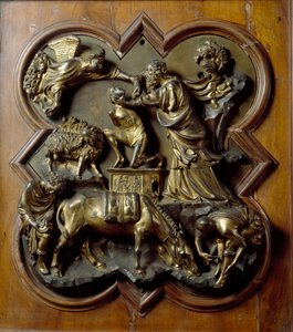 イサクの生け贄。フィリッポ・ブルネレスキ（1377-1446）が実現したバスレリーフ 作： Filippo Brunelleschi
