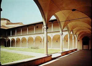 回廊の眺め、1429-46 作： Filippo Brunelleschi