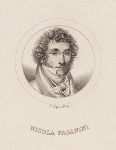 ニッコロ・パガニーニの肖像 1782-1840, 1840. 作： Filippo Caporali