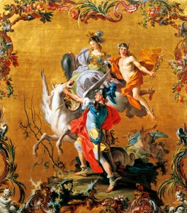 フィリッポ・ファルシアトーレ（1728-1768年活躍）の「ペガサスの誕生」。 作： Filippo Falciatore