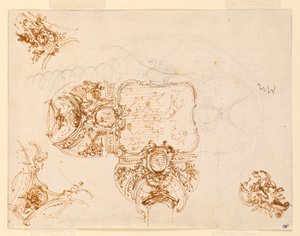 Salone di Stupinigi（ハンティングロッジのメインホール）の天井デザイン 作： Filippo Juvarra