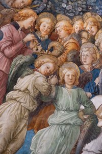 天使、マリアの戴冠式の詳細 作： Filippo Lippi