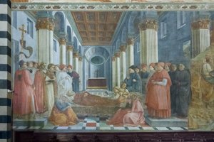 聖シュテファンの葬式、詳細 作： Filippo Lippi