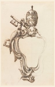 教皇庁のエスカッション、1740-70年 作： フィリッポ・マルキオーニ