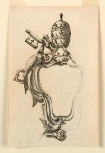 教皇庁のエスカッション、1740-70年 作： フィリッポ・マルキオーニ