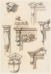 素描、建築学、1750-75年 作： フィリッポ・マルキオーニ