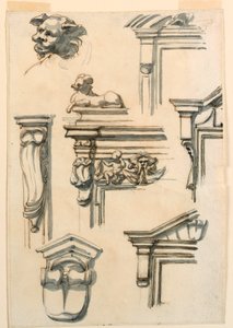 素描、建築学、1750-75年 作： フィリッポ・マルキオーニ