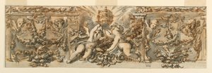 素描、フリーズの装飾、1770年頃 作： フィリッポ・マルキオーニ