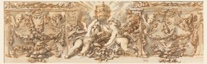 素描、フリーズの装飾、1770年頃 作： フィリッポ・マルキオーニ