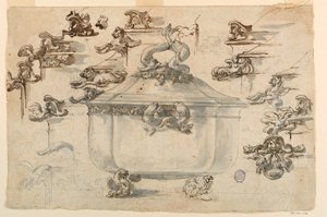 図面、銀製チュレンのデザイン、1769年 作： フィリッポ・マルキオーニ