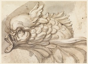 ドローイング、イルカの頭、ca。 1775年