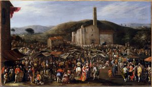 インプルネータの縁日。サン・ルカの市を訪れるコジモ2世・デ・メディシス公爵、1620年頃（絵画