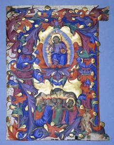 アセンション、1450年頃の描写を含む大きな歴史的な「A」 作： Filippo di Matteo Torelli