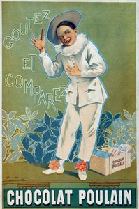 Firmin Etienne Bruisset（1859-1925）によるChocolat Poulain "Goutez et compararez "のポスター広告。 作： Firmin Bouisset
