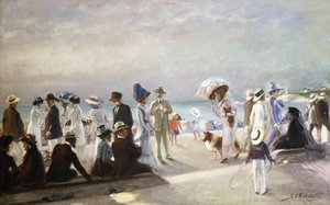 ビーチ シーン; Scene de Plage 作： Firmin Marcelin Michelet