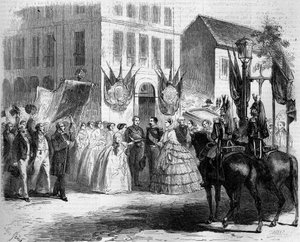 ナポレオン3世（1808-1873）とウジェニー・ド・モンティージョ（1826-1920）のルーアンへの旅 作： Firmin Massot
