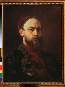 Autoportrait (Self Portrait) - First Sergeevich Zhuravlev (1836-1901) による絵画、キャンバスに油彩、ロシア美術 19 世紀 - State Tretyakov Gallery、モスクワ 作： Firs Sergeevich Zhuravlev
