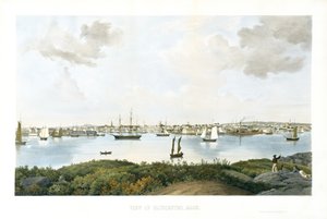 マサチューセッツ州グロスターの眺め、c。 1856年（クロモリトグラフ） 作： Fitz Henry (attr.to) Lane