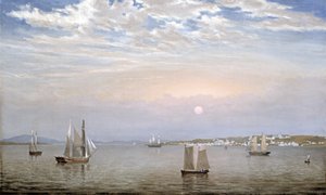 キャスティンハーバーアンドタウン、1851 作： Fitz Henry Lane