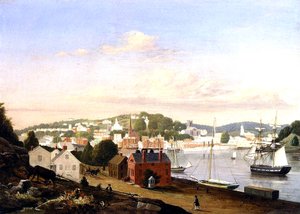 ノリッジ、コネチカット州、アメリカ合衆国、1849年のビュー 作： Fitz Henry Lane