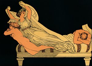 夜の夢に宿る空の喜び1880 作： Flaxman
