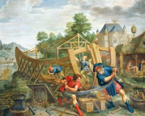 箱舟を作る 作： Flemish School
