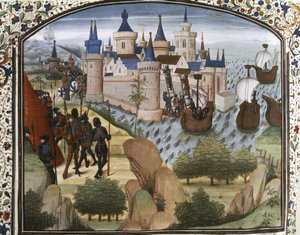 十字軍十字軍に包囲されたコンスタンティノープル 作： Flemish School