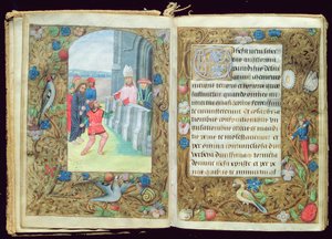 キリストは非難され、スタッフォード祈祷書からのミニチュア 作： Flemish School