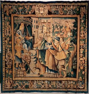博物館の収蔵庫 (Le Trésor de Conques) を征服します。 フランダースのタペストリー。 サント・フォワの歴史(?)。 テキスト: DASIAN、S+PRIME、S+eVAPRAISE。 16世紀 （？）。 作： Flemish School