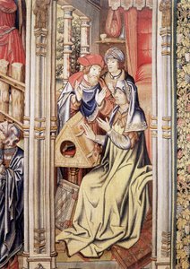 ダビデのカーテン（詳細）、ブリュッセル派のタペストリー（1510-1515）からの複製品。 作： Flemish School