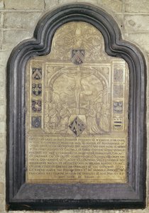 16世紀末のフランソワファンヴィヒフスの墓碑文（真鍮） 作： Flemish School