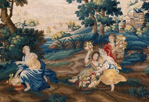フランダースのタペストリー。 17世紀末。 教会 Sint-Walburgakerk Oudenaarde (Dekenij van de Sint-Walburga) の所有物。 作： Flemish School