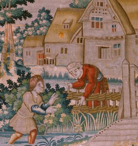 フランダースのタペストリー。 手拍子。 アウデナールデのアトリエ。 17世紀。 作： Flemish School