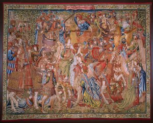 フランダースのタペストリー。 シリーズ道徳：名誉の美徳（De deugd van de Honores、名誉の美徳）。 1520年頃。