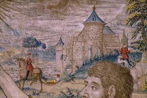 フランダースのタペストリー。 シリーズ 洗礼者聖ヨハネの歴史: キリストの洗礼 (Het doopsel van Christus)。 ブリュッセルのアトリエ。 1515-1520。 作： Flemish School