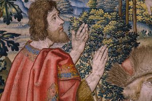 フランダースのタペストリー。 シリーズ 洗礼者聖ヨハネの歴史: キリストの洗礼 (Het doopsel van Christus)。 ブリュッセルのアトリエ。 1515-1520。