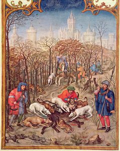 Fol.12v 12月：ブレビアリウムグリマーニのイノシシ狩り、1515年 作： Flemish School