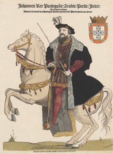 ポルトガルのジョン 3 世 1502年-1557 年、pub.16 世紀の色の彫刻。 作： Flemish School